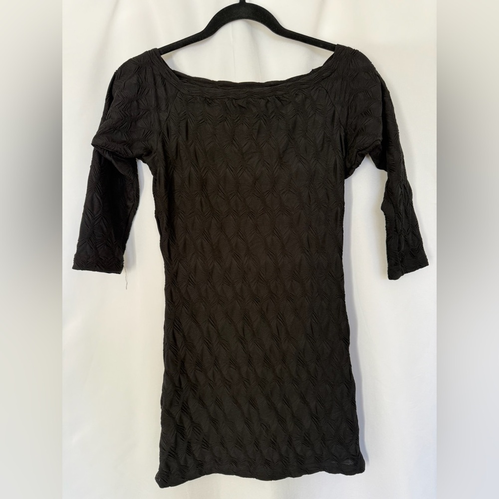 Arden B Black Textured Mini Dress